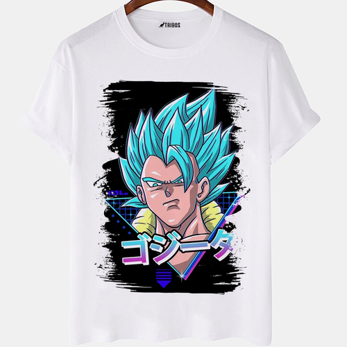 Camiseta Estampada Goku Criança Camisa Masculina Azul Tamanho:P