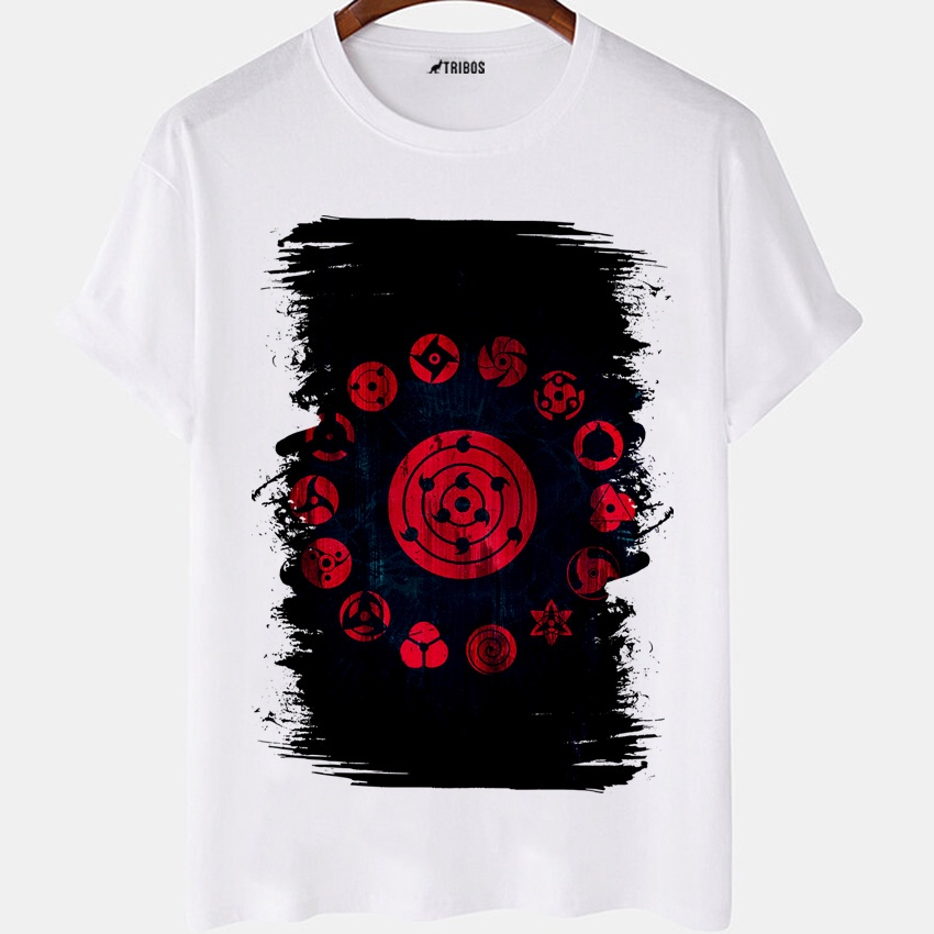 Camiseta masculina Naruto Olhos Sharingans Anime Arte Camisa Blusa Branca  Estampada em Promoção na Americanas