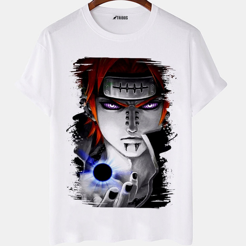 Camiseta Anime Naruto Akatsuki Nuvem Vermelha Blusa Branca