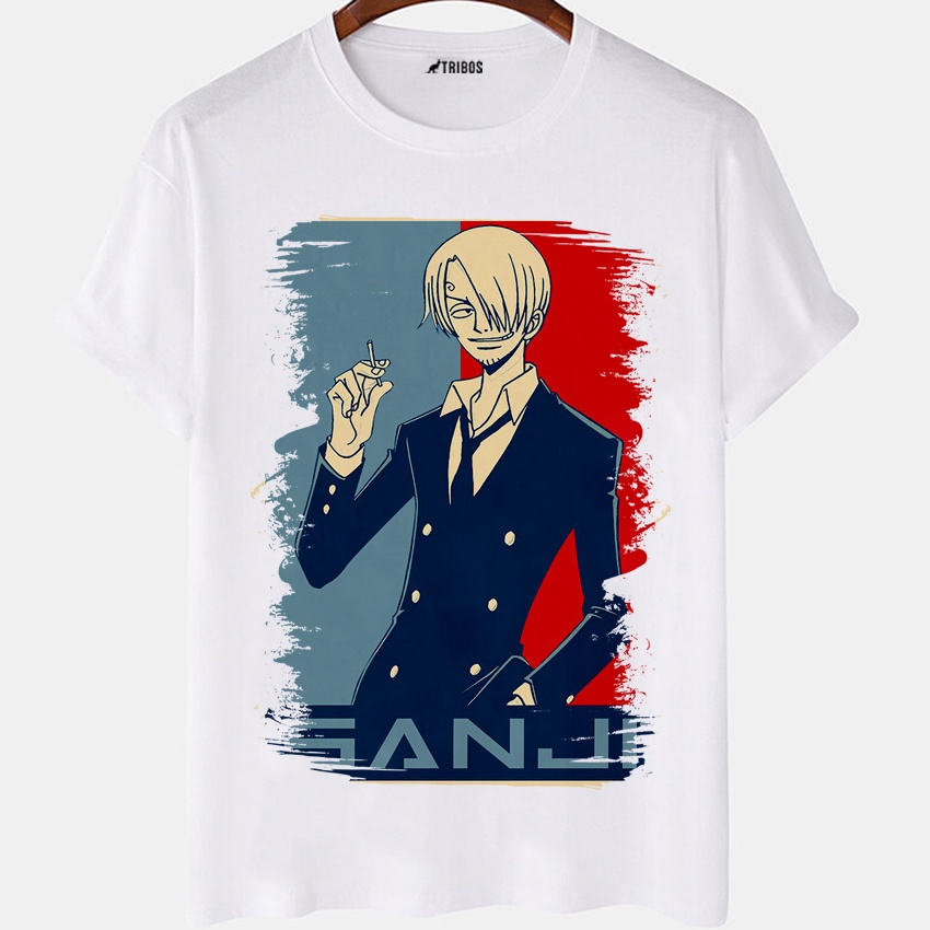 Camiseta masculina Sanji Anime One Piece Desenho Arte Camisa Blusa