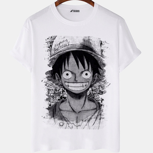 Camiseta Luffy Rosto Roblox Em Algodão Adulto Unisex TSM Camisa  Tamanho:GG;Cor:Branco;Gênero:Unissex