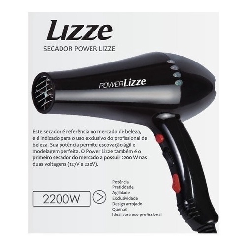 Secador De Cabeleireiro Power Lizze 2200w 220v em Promoção na Americanas