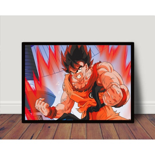 Quadro Decorativo Dragon Ball Goku Desenho Anime Com Moldura