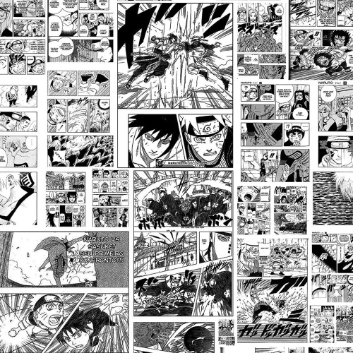 Papel De Parede Adesivo Mangá Naruto vs Sasuke Anime