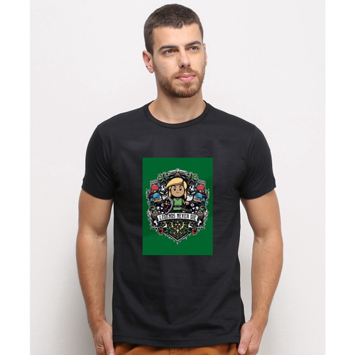 Camiseta masculina Legends Never Die Link Zelda Arte Camisa Blusa