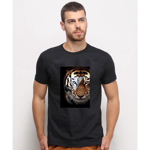 camiseta preta tigre