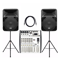 Kit Caixa De Som Amplificada 500w Af12 Profissional + Mesa 6 + Tripés E Cabos Menor preço em Kit Caixa De Som Amplificada 500w Af12 Profissional + Mesa 6 + Tripés E Cabos
