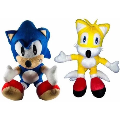 Sonic E Tails De Pelucia Macia Lindos E Fofos Frete Incluso