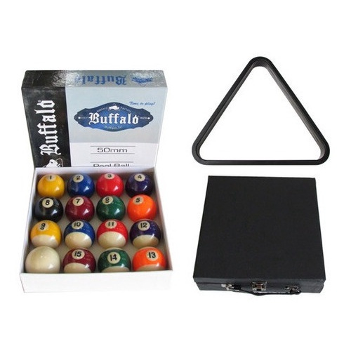 Jogo De Bolas Buffalo Sinuca 50mm + Estojo Preto + Triângulo em Promoção na  Americanas