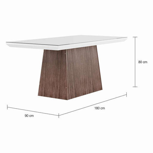 Conjunto de Mesa de Jantar Larissa I com Vidro e 6 Cadeiras Grécia ...