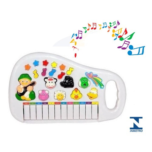 Piano de Brinquedo Infantil Animais da Fazenda Teclado Bebê - Toys