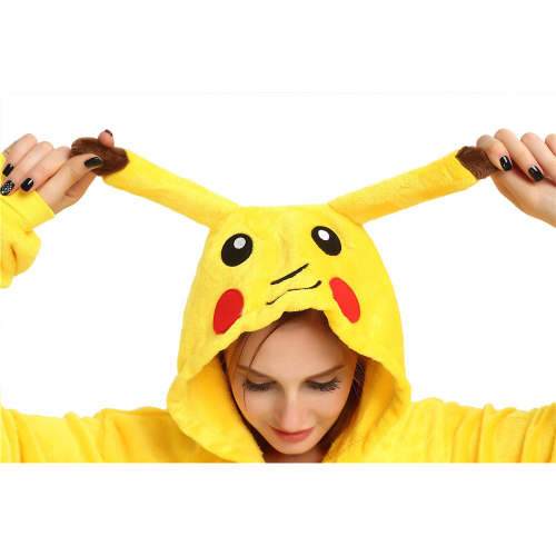 Pijama Feminino Kigurumi Fantasia Cosplay Pelúcia Confortável Macacão com  Capuz Pikachu Amarelo no Shoptime