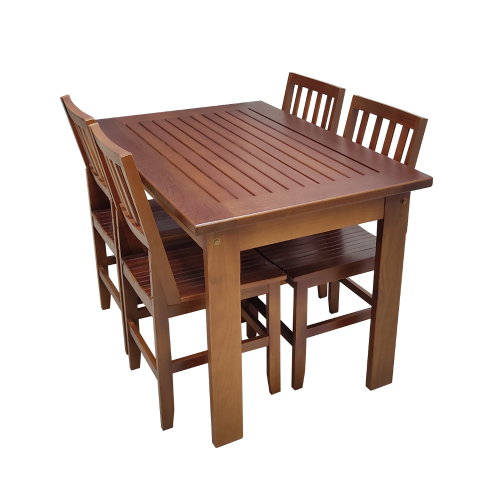 Conjunto de Mesa Madeira NR 1,20m com 4 Cadeiras Nair Imbuia