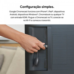 Chromecast 3 Google para TVs com Porta hdmi Conexão Wifi 1080p Full HD Menor preço em Chromecast 3 Google para TVs com Porta hdmi Conexão Wifi 1080p Full HD