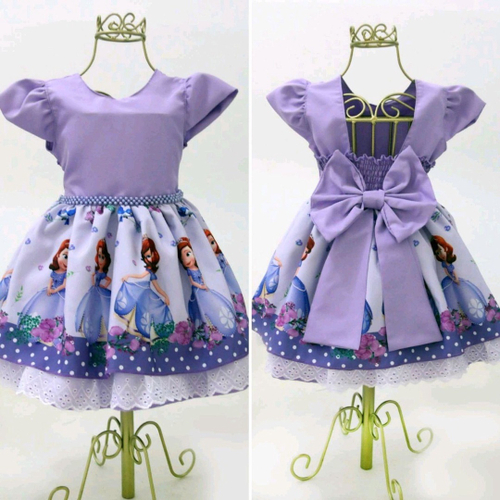 Vestido Temático Princesa Sofia c/ Lilas no Shoptime