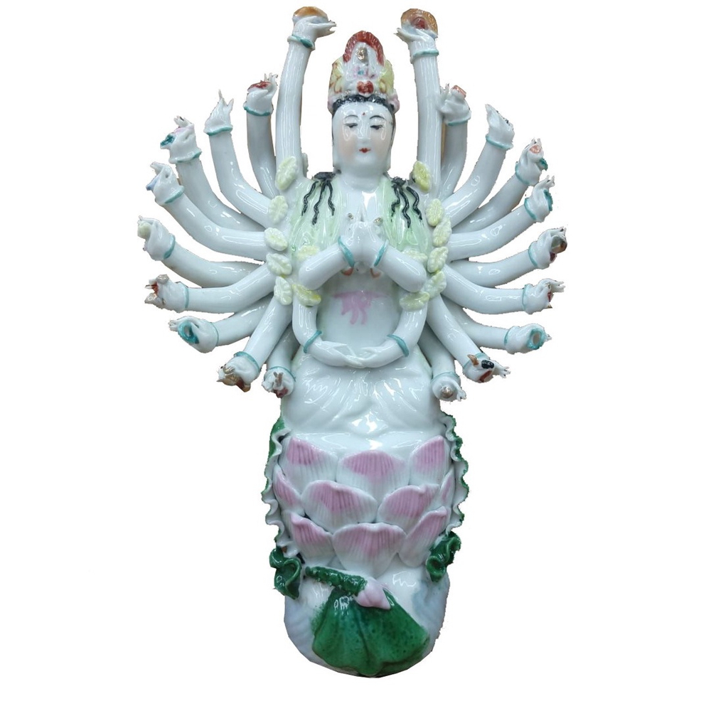 Deusa Quain 24cm Deusa Da Mão Estátua Porcelana Kuan Yin em Promoção na  Americanas