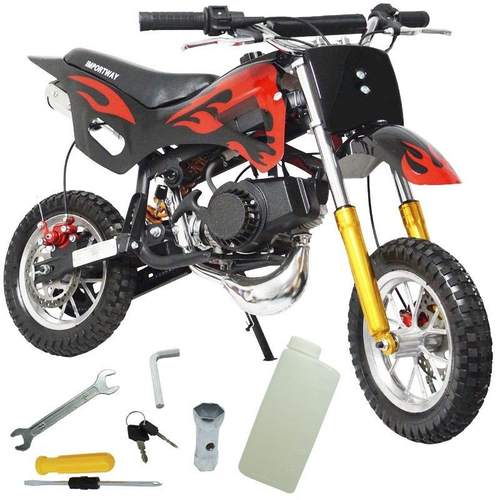 Mini Moto Infantil Gasolina 2 Tempos 49CC Cross Trilha Off Road Importway  WVDB-006 Dirt Preta