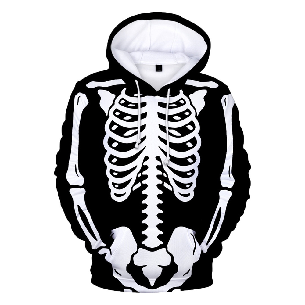 skeleton ribcage moletom com capuz