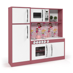 Cozinha Infantil com refrigerador mdf Diana Rosa/Branco - Ofertamo Menor preço em Cozinha Infantil com refrigerador mdf Diana Rosa/Branco - Ofertamo