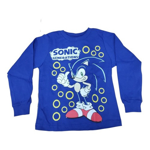 camiseta manga longa sonic