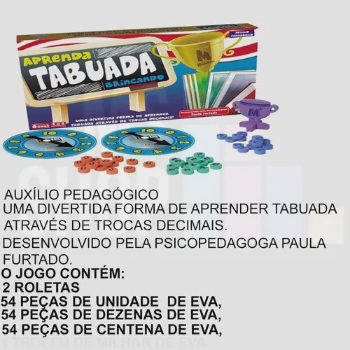 Jogo Tabuada E.v.a - Pedagógico