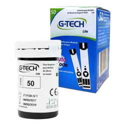 Tira reagente para medição de glicose lite com 50 unidades - g-tech Menor preço em Tira reagente para medição de glicose lite com 50 unidades - g-tech