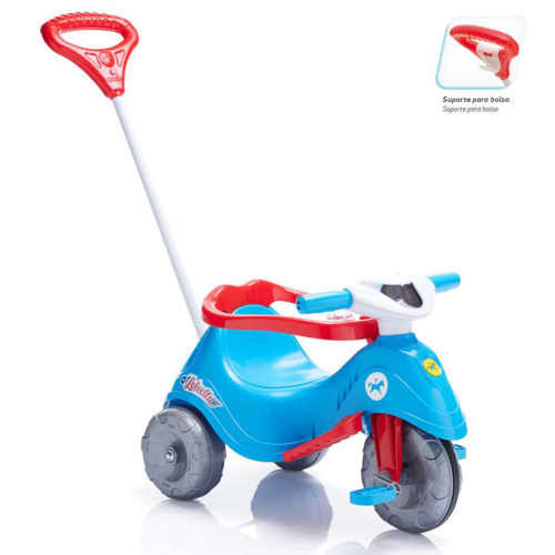 Triciclo Infantil com Empurrador Lelecita Azul - Calesita em Promoção na  Americanas