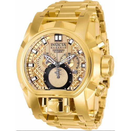 Relógio Masculino Magnum MA33755B Dourado Extra Grande Cronógrafo 100M  (Detalhes) 