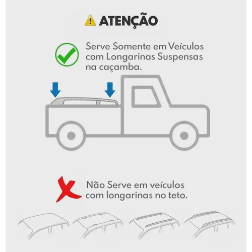 Rack Travessa Larga Para Longarina Volkswagen Saveiro Cross 2015 Eqmax em  Promoção na Americanas