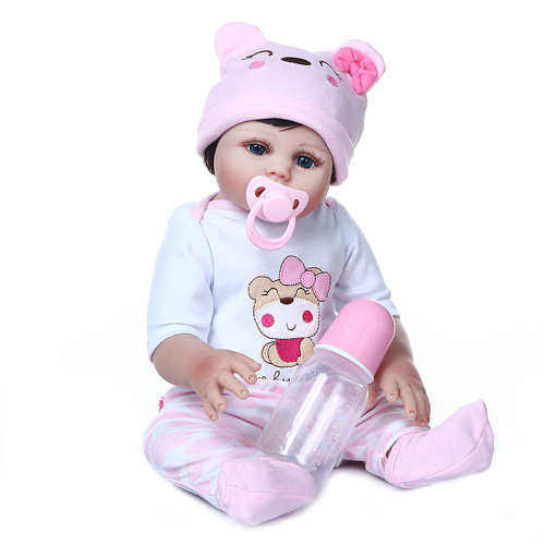 Boneca Bebê Reborn 100% Silicone Gatinha Com Mamadeira Chupeta E Conjunto  de Roupas em Promoção na Americanas