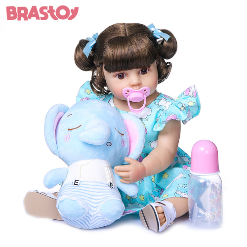 Brastoy Boneca Bebê Reborn Silicone Menina Elefantinho 55cm Sofia Olhos  Castanho em Promoção na Americanas