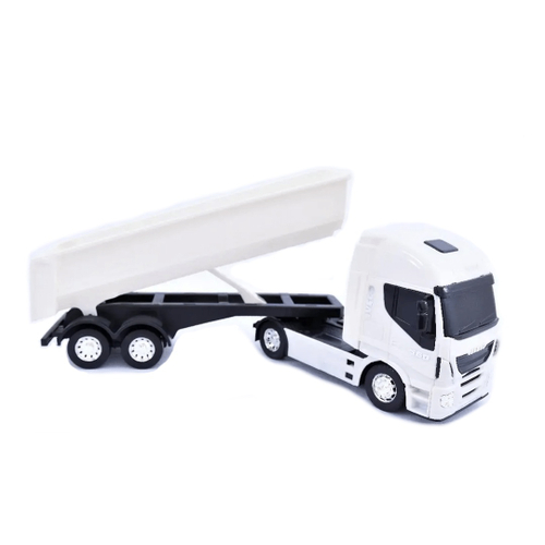 Caminhão De Brinquedo Carreta Caçamba Iveco Hi Way Miniatura