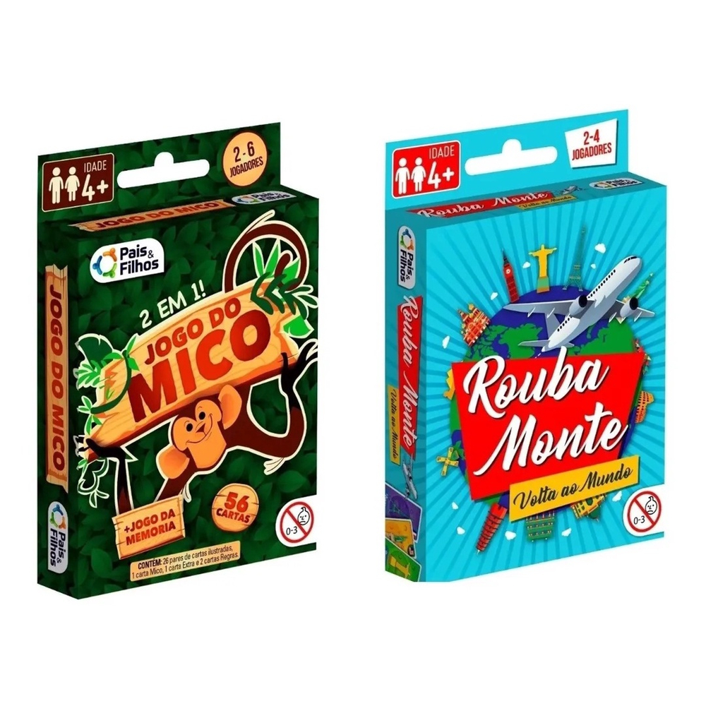 Jogo Uno + Mico + Rouba Monte Kit de Jogos