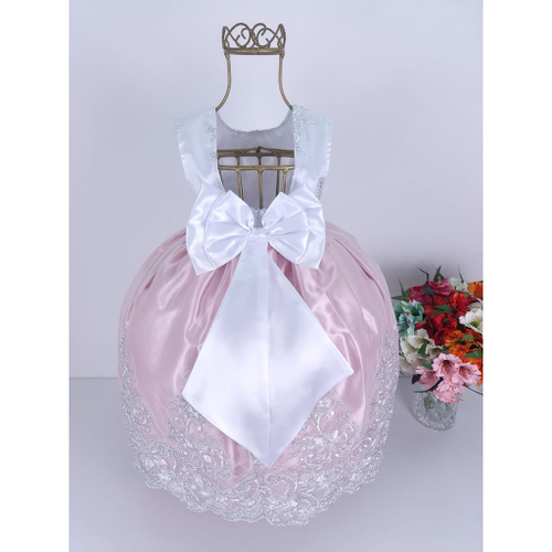 Vestido princesa rosa 1 ano