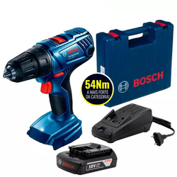 Furadeira Parafusadeira 18V Impacto gsb 180-LI 54Nm 1 Bateria, Carregador e Maleta bosch Menor preço em Furadeira Parafusadeira 18V Impacto gsb 180-LI 54Nm 1 Bateria, Carregador e Maleta bosch