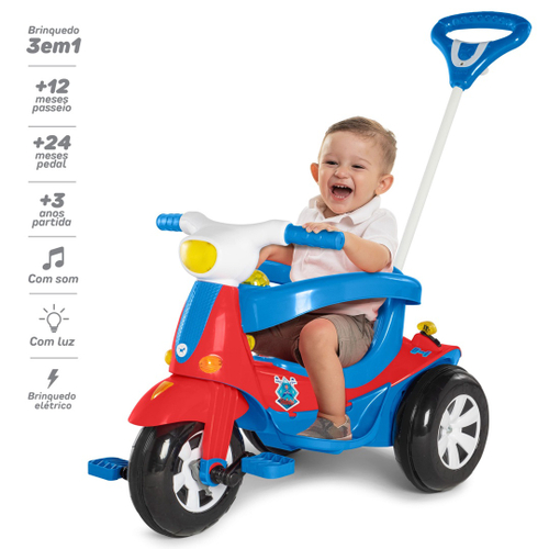 Mini Moto Infantil Azul com Pedal - CALESITA-948