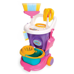 Kit De Limpeza Infantil Cleaning Trolley - Maral - Rosa Menor preço em Kit De Limpeza Infantil Cleaning Trolley - Maral - Rosa