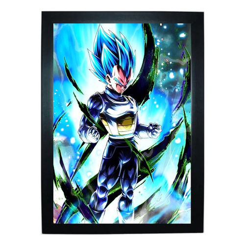 Quadro Dragon Ball Super Hero Filme Vegeta C/ Moldura A3