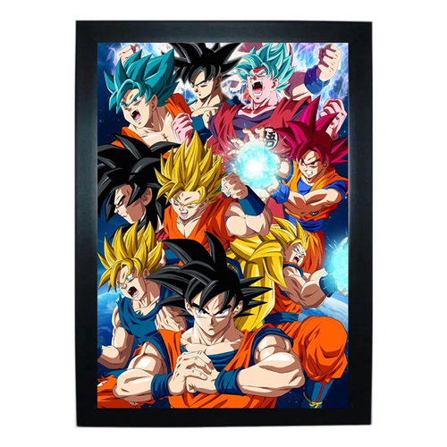 Quadro Dragon Ball Shenlong Esferas C/ Moldura E Vidro A3