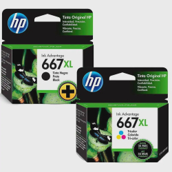 Cartucho de Tinta original hp 667 xl Preto + 667 xl Tricolor Menor preço em Cartucho de Tinta original hp 667 xl Preto + 667 xl Tricolor
