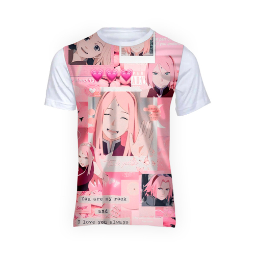 Camiseta Manga Longa Sakura Haruno - Ataque - Camisa Naruto Infantil e  Adulto (10 Anos)