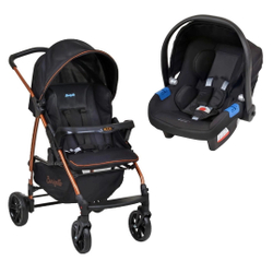 Carrinho ecco preto cobre + cadeira touring X - burigotto Menor preço em Carrinho ecco preto cobre + cadeira touring X - burigotto