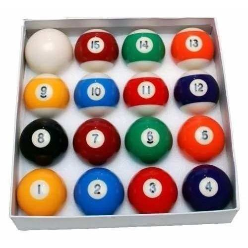 Jogo Bolas De Bilhar Snooker Sinuca 52mm 16 Peças