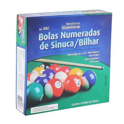 Bolas de sinuca bilhar snooker numeradas 16 peças western : :  Esporte