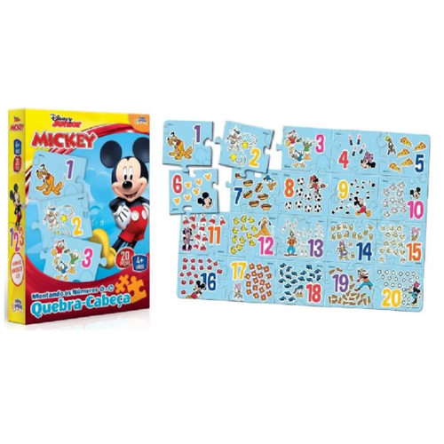 Quebra-cabeça 6 em 1 Disney Mickey Minnie