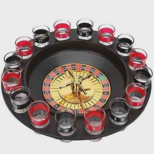 Jogo Cassino Roleta Shot - 16 Copos Bebida Drink Destilado