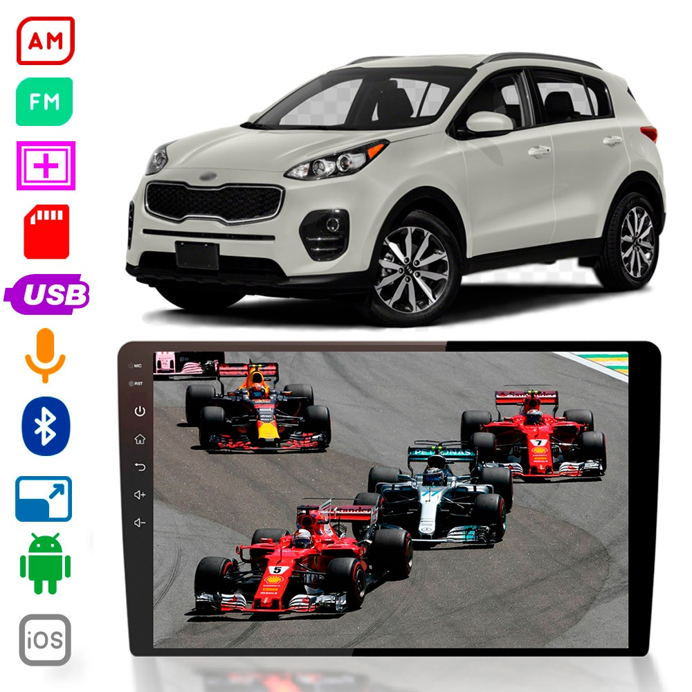Central Multimídia Kia Sportage 2016 a 2018 9 Polegadas Android CarPlay