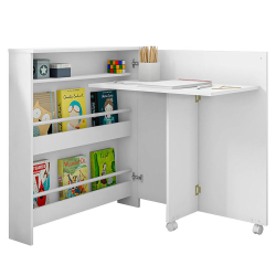 Mesa Escrivaninha Dobrável Multifuncional Criative M08 Branco Acetinado - Mpozenato Menor preço em Mesa Escrivaninha Dobrável Multifuncional Criative M08 Branco Acetinado - Mpozenato