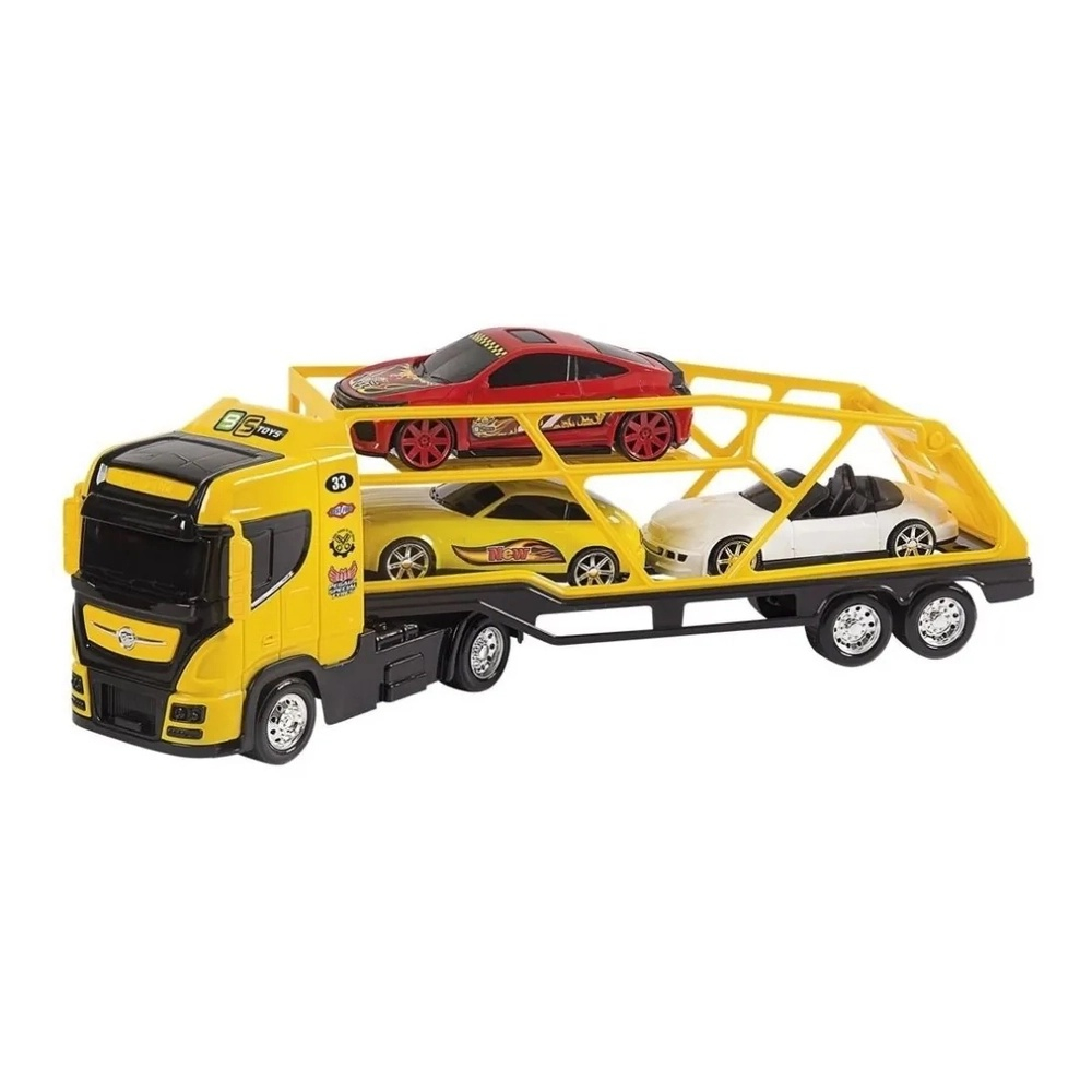 Caminhão Top Truck Cegonha Com Carrinhos App Jogo - Bs Toys