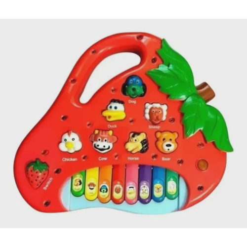 Piano Bebe Brinquedo Infantil Musical Baby Pianinho Fazendinha Vaquinha  Branca